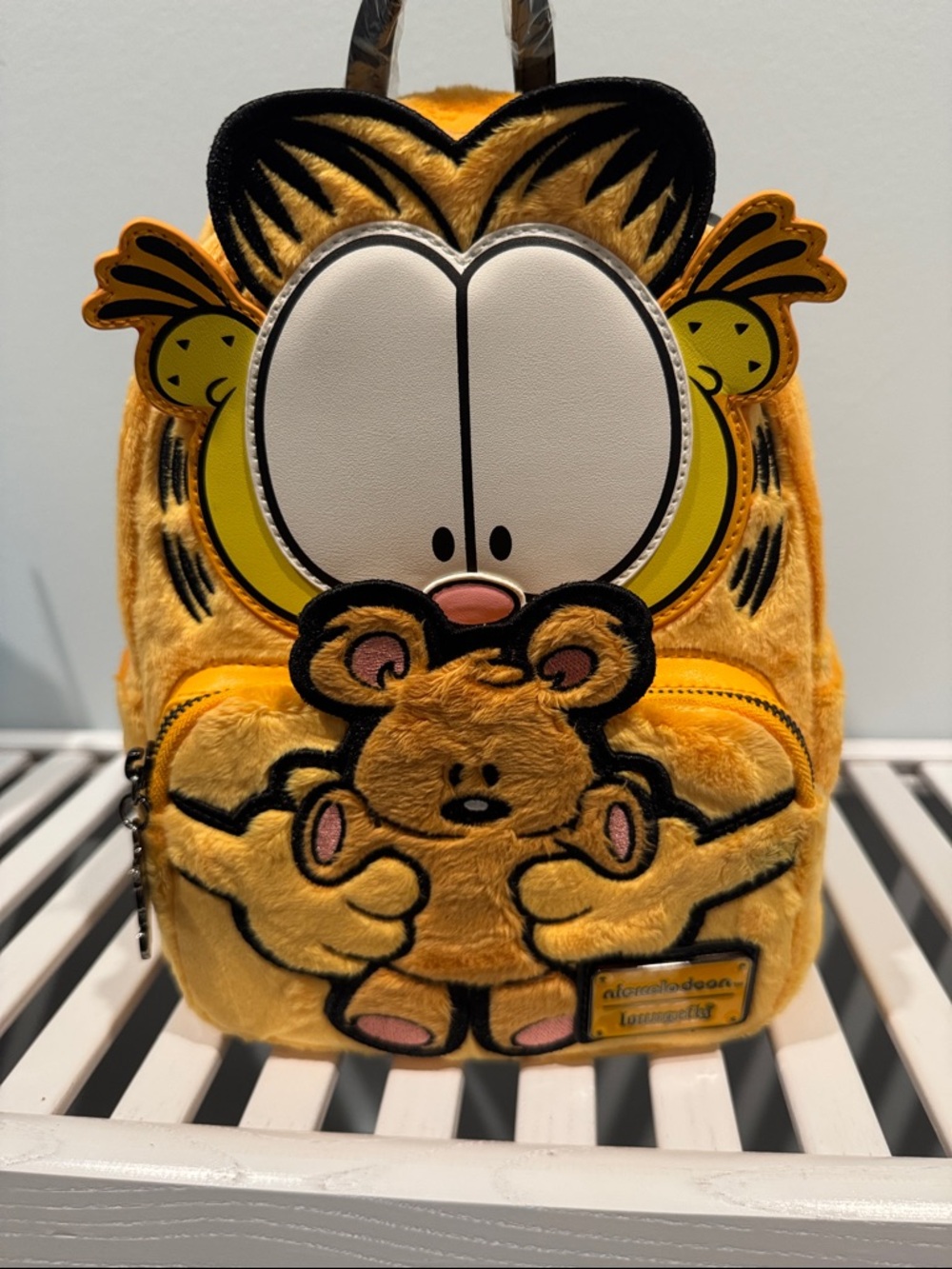 Loungefly Cosplay Garfield & Pooky Plush Black Heart Accent Mini Backpack